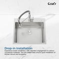 thumbnail image 6 of Stainless Steel Single Bowl Kitchen Sink 23x19 inch, 1-Piece Overmount Brushed with US Drain & Hook, SS-BR02D-231908, 6 of 11
