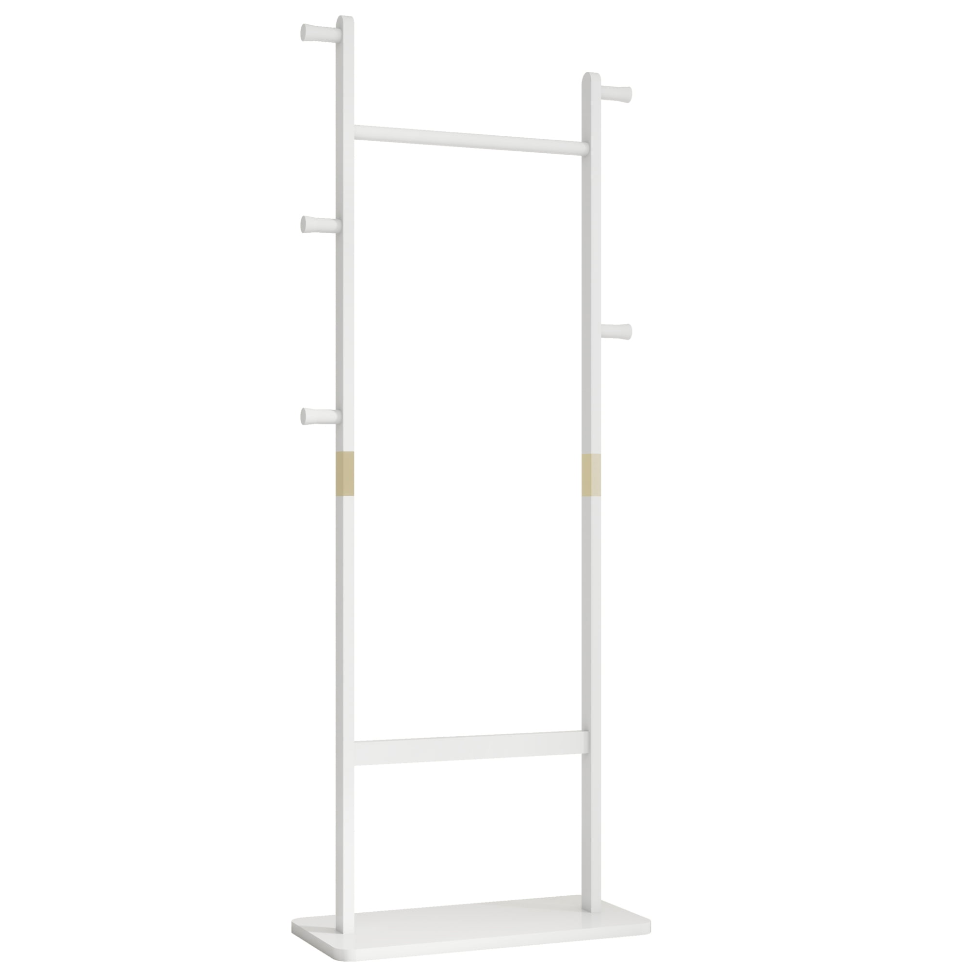 Leumius Coat Racks, 23.6* 11*71 in Solid Wood Hanger, Solid Environmental Protection Easy to Assemble for Bedroom Entrance Living Room (White)