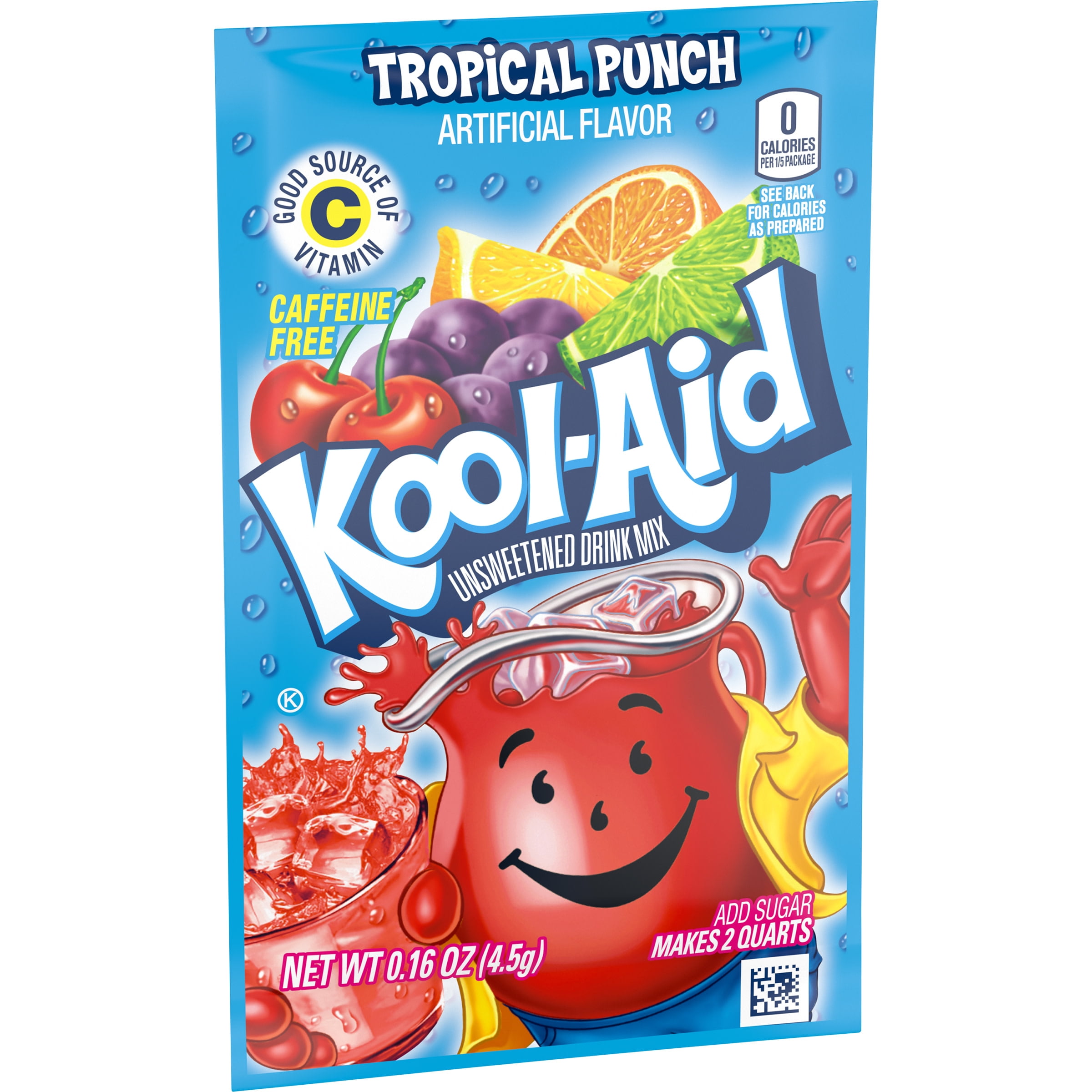 KoolAid Unsweetened Tropical Punch Powdered Drink Mix, Caffeine Free