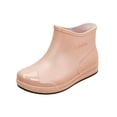 thumbnail image 2 of pwidon Waterproof Rain Boots Women Slip On Short Ankle Slip Resistant Flat Sole Embossed Detail Rubber Casual Wet Weather Women Rain Footwear Khaki 40, 2 of 6
