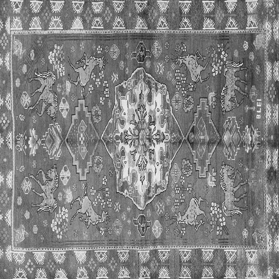 Ahgly Company Indoor Square Animal Gray Traditional Area Rugs, 6' Square