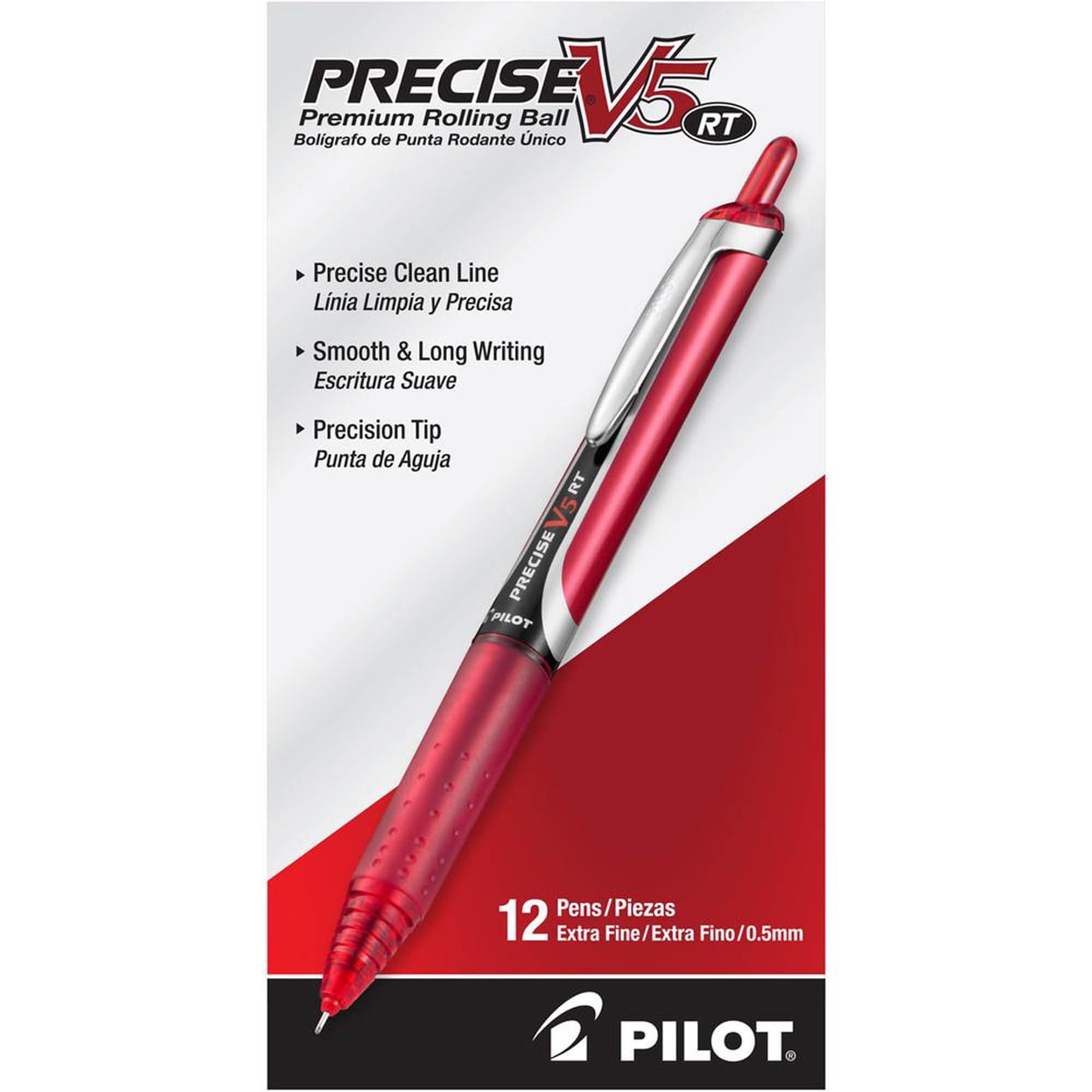 Pilot Precise V5 RT Extra-Fine Premium Retractable Rolling Ball Pens - Extra Fine Pen Point - 0.5 mm Pen Point Size