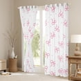 thumbnail image 3 of Homewish Kawaii Bow Tie Black Out Curtains,Ribbon Bowknot Curtains Pack of 2 (42x63 Each),Pink White Bedroom Curtains For Girl Kids,Luxury Bedroom Decor, 3 of 6