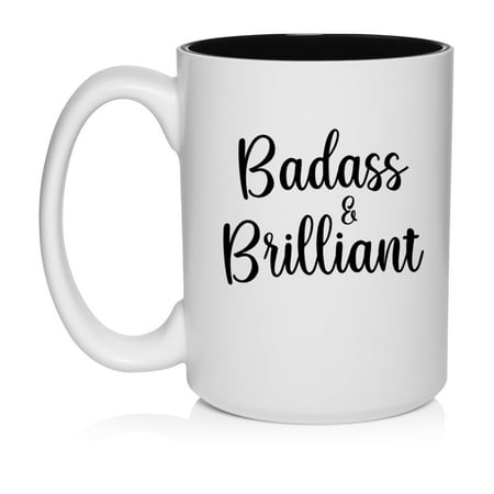 

Badass And Brilliant Friend Coworker Graduation Boss Employee Gift Ceramic Coffee Mug Tea Cup Graducation Gift (15oz White)