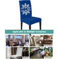 thumbnail image 6 of Stretch Chair Covers Set of 4, Winter Christmas White Snowflake Universal Fit Elastic Decorative Dining Chairs Slipcovers for Wedding, Banquet, Snow Quote on Blue, 6 of 6