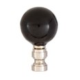 thumbnail image 2 of B&P Lamp® Smooth Ceramic Design, Black Ball Finial, Solid Brass Nickel Plated Brass Base, 2 of 2