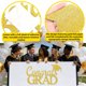 thumbnail image 4 of Vinilo decorativo de letras brillantes con forma de gorro de graduación | Letrero de felicitación para fiestas | Pancarta de papel dorado para fotos, 4 of 9