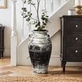 thumbnail image 3 of LuxenHome Vingate White and Black Ceramic 18.3-Inch Tall Urn Vase, 3 of 7