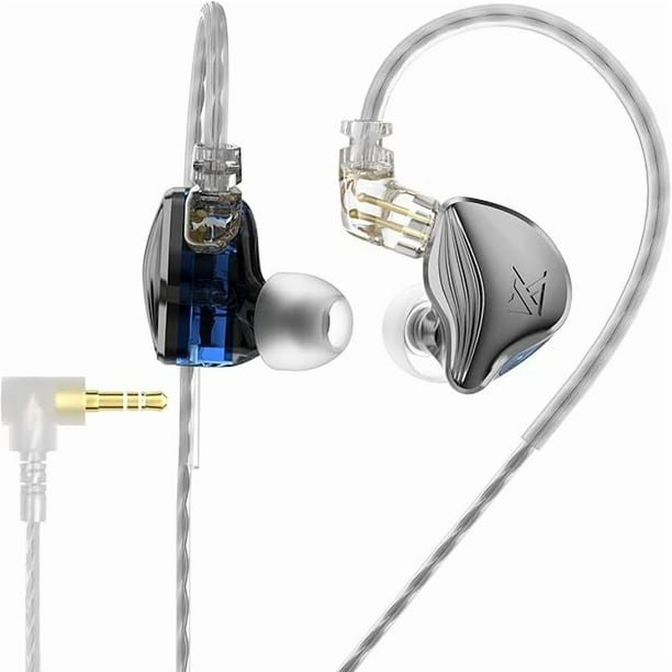 wonima11 KZ ZEX Wired Earphone, in Ear Headphones, Noise Cancelling Electrostatic HiFi in Ear Monitor Wired Headphones, 3.5mm Plug, Gifts for Fathers, Mothers, Friends (Grey, Without Mic)