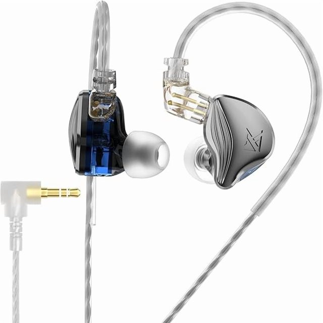 wonima11 KZ ZEX Wired Earphone, in Ear Headphones, Noise Cancelling Electrostatic HiFi in Ear Monitor Wired Headphones, 3.5mm Plug, Gifts for Fathers, Mothers, Friends (Grey, Without Mic)