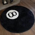 thumbnail image 5 of Black Area Rug,billiard Pool Eight Ball Carpet,8 Ball Soft & Fluffy Black Rug Bedroom Decor,black Circle Rugs For Living Room Home Decor, 5 of 5