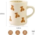 thumbnail image 2 of Mug ours rétro mignon, tasse à café/à eau en céramique - un cadeau unique pour les femmes et les filles., 2 of 5