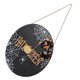 thumbnail image 3 of Letrero de bienvenida con diseño de telaraña, de madera, para colgar en la puerta, ideal para reuniones familiares de Halloween, con lazo negro incluido., 3 of 14