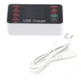 thumbnail image 1 of Cargador USB con pantalla LCD, carga rápida tipo C de 8 puertos, 40W para teléfono, tableta y computadora (enchufe de la UE), 1 of 9