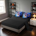 thumbnail image 5 of Manfei Cartoon Football King Bedding, Basketball Soccer Sport King Bed in a Bag, Darkblue Brightblue Brown, Black Reversible 7 Pieces, 5 of 6