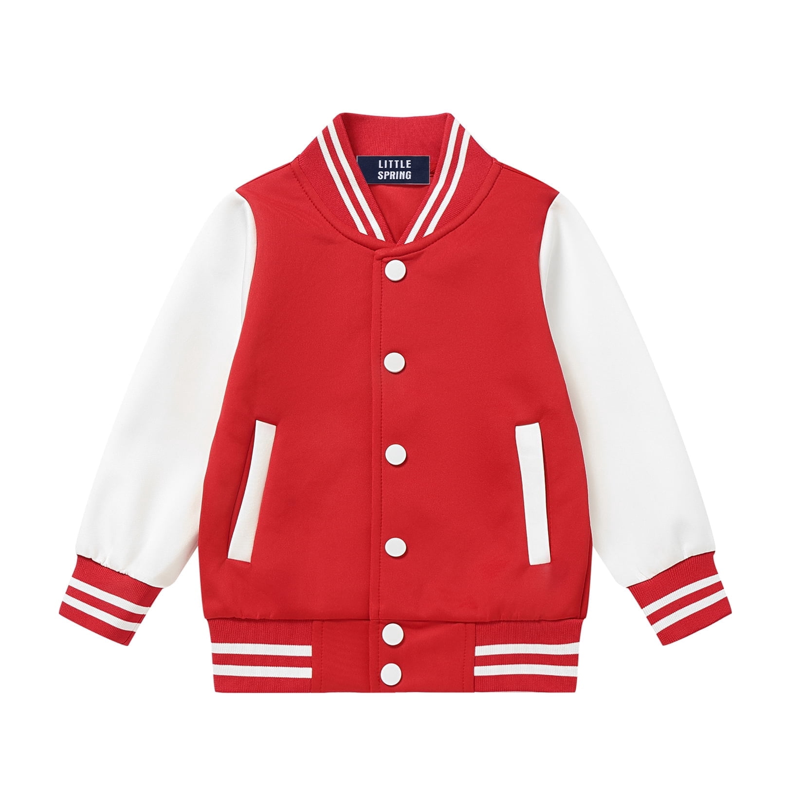 LittleSpring Kids Bomber Jacket, Size 7-8, Unisex, Lightweight