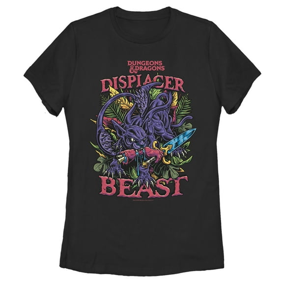 Women's Dungeons & Dragons Displacer Beast  Graphic Tee Black 2X Large
