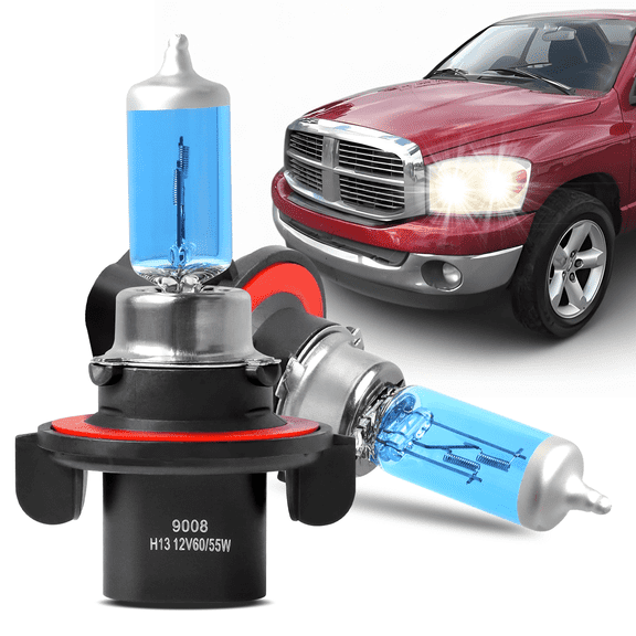 High Beam and Low Beam Headlight Bulb - Compatible with 2006 - 2010 Dodge Ram 1500 2007 2008 2009
