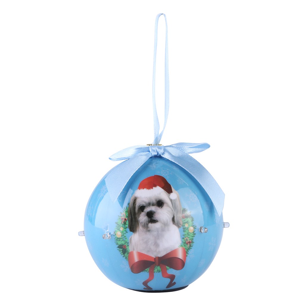 Dog Collection Twinkling Lights Christmas Ball Indoor Decorative Ornament