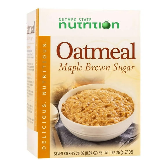 Nutmeg State Nutrition HealthyWise MMF7 - High Protein Oatmeal, 15g Protein, Low Calorie, High Fiber, Low Sugar, Low Fat, Ideal Protein Compatible, 7 Servings Per Box (Maple Brown Sugar)