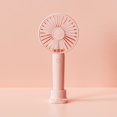 thumbnail image 2 of LYCAQL Mini Portable Fan, Powerful Handheld Fan, Cute Design 3 Speed Personal Desk Fan with Base, Lightweight Makeup USB Rechargeable Fan for Girl Women Travel Indoor Outdoor, 2 of 4