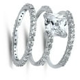thumbnail image 4 of CHOOSE YOUR COLOR White CZ Square Solitaire Ring Set .925 Sterling Silver Band Female Size 5, 4 of 4