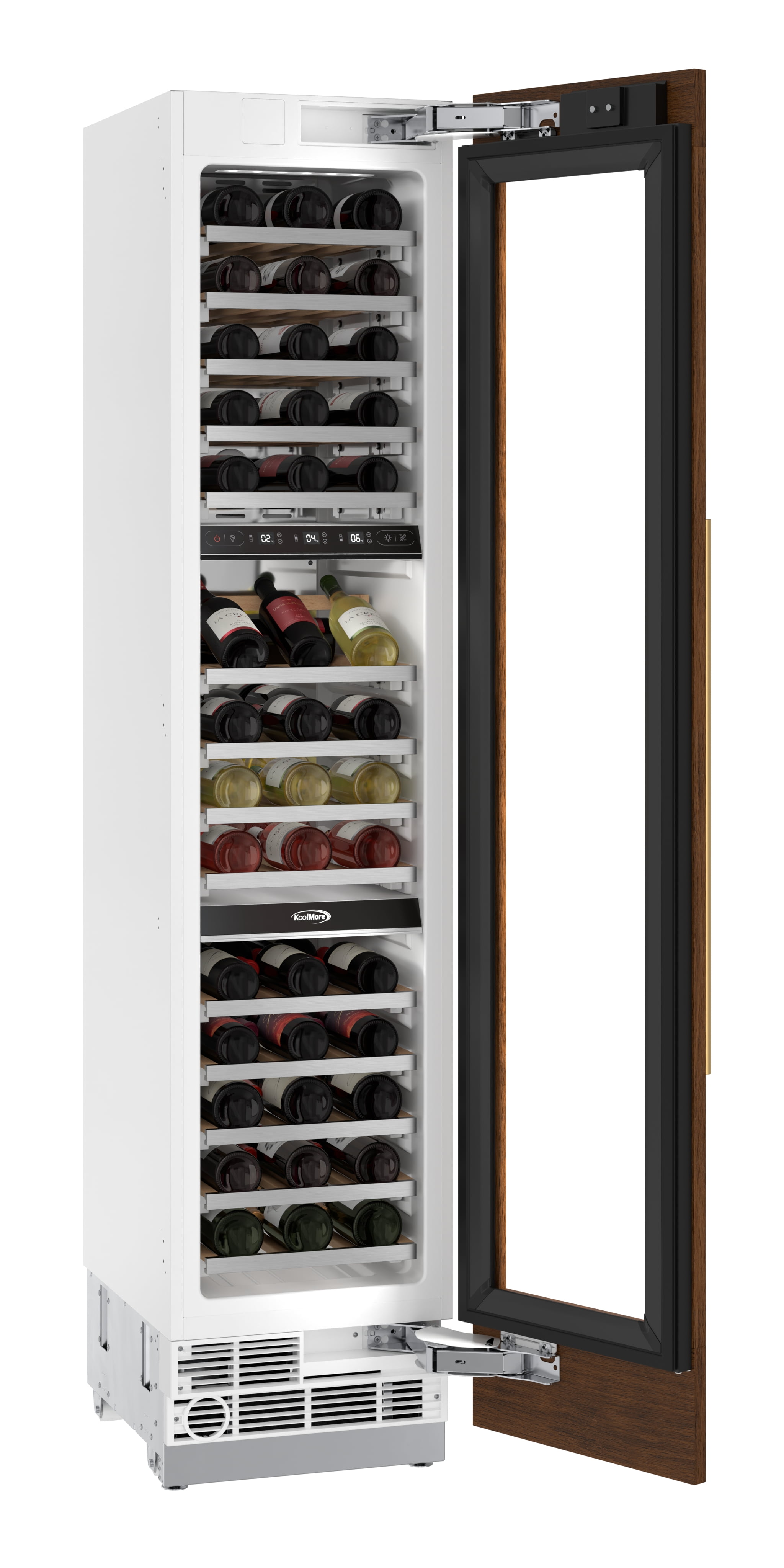 KoolMore Reserve 18 in. 68-Bottle Panel Ready Premium Column Wine Cooler Refrigerator with 14 Shelves (KM-PRC-W18)