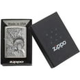 thumbnail image 5 of Zippo Lighter - Personalized Customize Message Engrave on Back Patriotic Eagle with Stars Brushed Chrome #20895, 5 of 7