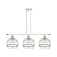 thumbnail image 3 of 516-3I-BB-G556-10CL Innovations Lighting Rochester - 3 Light Stem Hung Island In Industrial Style-12.13 Inches Tall and 36.5 Inches Wide-Brushed Brass, 3 of 7