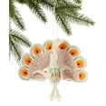 thumbnail image 2 of White Peacock Yellow Trim Felt Holiday Ornament - Silk Road Bazaar (O), 2 of 2