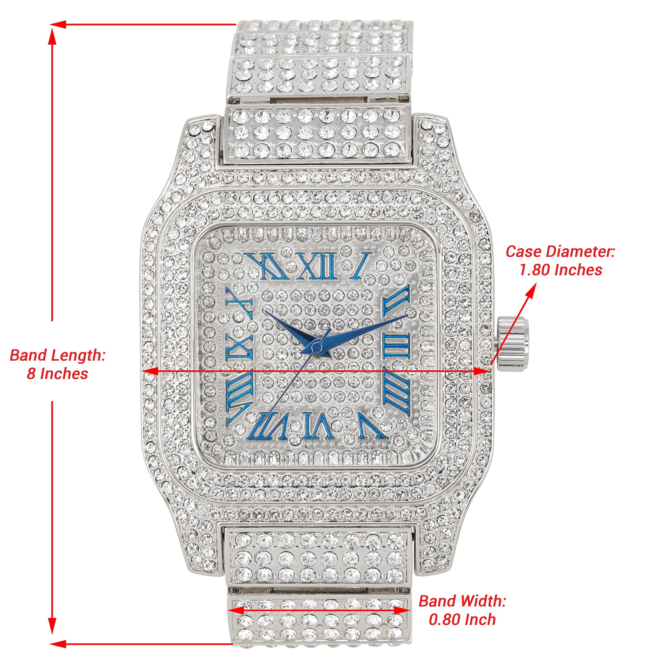 Hip Hop Baguette Diamond Top Luxury Quartz Watch