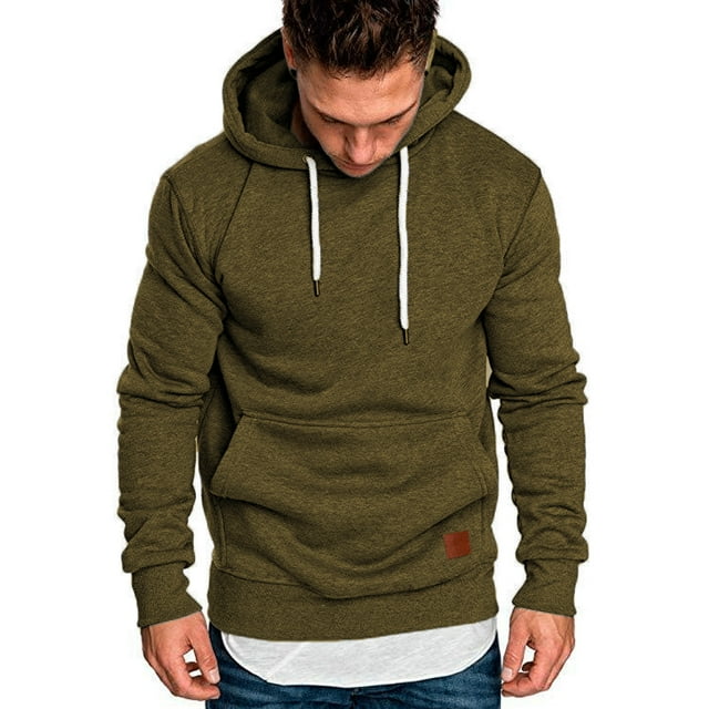 Sweat à Capuche pour Hommes Automne Hiver Slim Pull à Manches Longues Mode Urbaine