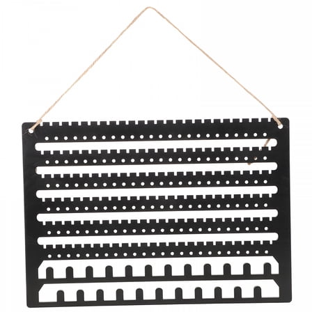 LAMIRO Hanging Wooden Earring Organizer Wall Mounted Jewelry Holder Necklace and Bracelet Display Rack Earring Storage for Studs and Dangle Earrings Home Use