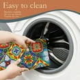 thumbnail image 5 of Mexican Tile Dish Drying Mat,Boho Tradicion Drying Rack Pad Countertop Dishes Ultra Absorbent Microfiber Kitchen Counter Mat for Coffee Countertop Decor 18x24 Inch, 5 of 7