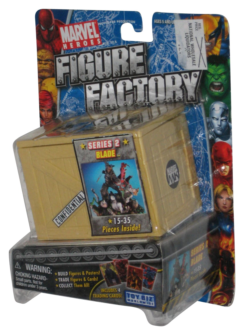 Marvel Build Factory (2005) Toy Biz Blade Series Figure w/ Crate  Cards 