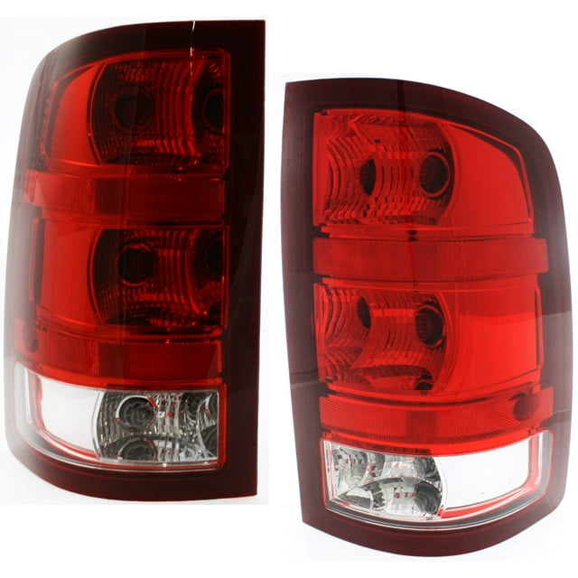 Evan Fischer Tail Light Assembly Set Compatible with 2007-2013 GMC Sierra 1500, 2007-2017 GMC Sierra 2500 HD and Sierra 3500 HD, Driver and Passenger Side