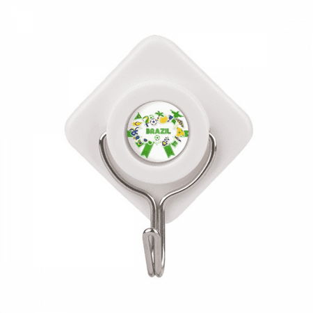 

Soccer Football Brazil Cultural Adhesive Wall Hooks Hanging Self Sticky