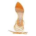 thumbnail image 3 of STEVE MADDEN Womens Orange Croc Embossed Strappy Cushioned Flamin Pointed Toe Stiletto Lace-Up Heeled Sandal 6 M, 3 of 4