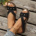 thumbnail image 4 of Censtreet Women’s Flat Trendy Dressy Womans Summer Wedge Sandals with Comfortable Flatform Arch Support Walking Outdoor, 4 of 9