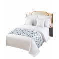thumbnail image 2 of Xipuska Blue Spring Floral Bed Runners for King Size Bed, Decorative Bed Throws for Foot of Bed, Elegant Summer Botanical Bed Runner Sofa Throw Bedding Scarf Protector Slipcover for Bedroom/Hotel, 2 of 6