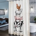 thumbnail image 6 of Farm Animals Shower Curtain, Cow Pig Chickens Country White Brown Distressed Waterproof Shower Curtain Set with 12 Hooks Lightweight Bath Curtains Fabric Bathroom Decor 72x72 Inches, 6 of 9