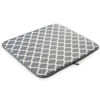 Silicone Dish Drying Mat Under Mat Grooved Dish Drainer Mat Heat Resistant  Safe Soft, For Pots, Bowls, Saucers, Cups, Refrigerators, Cabinets Etcgrey