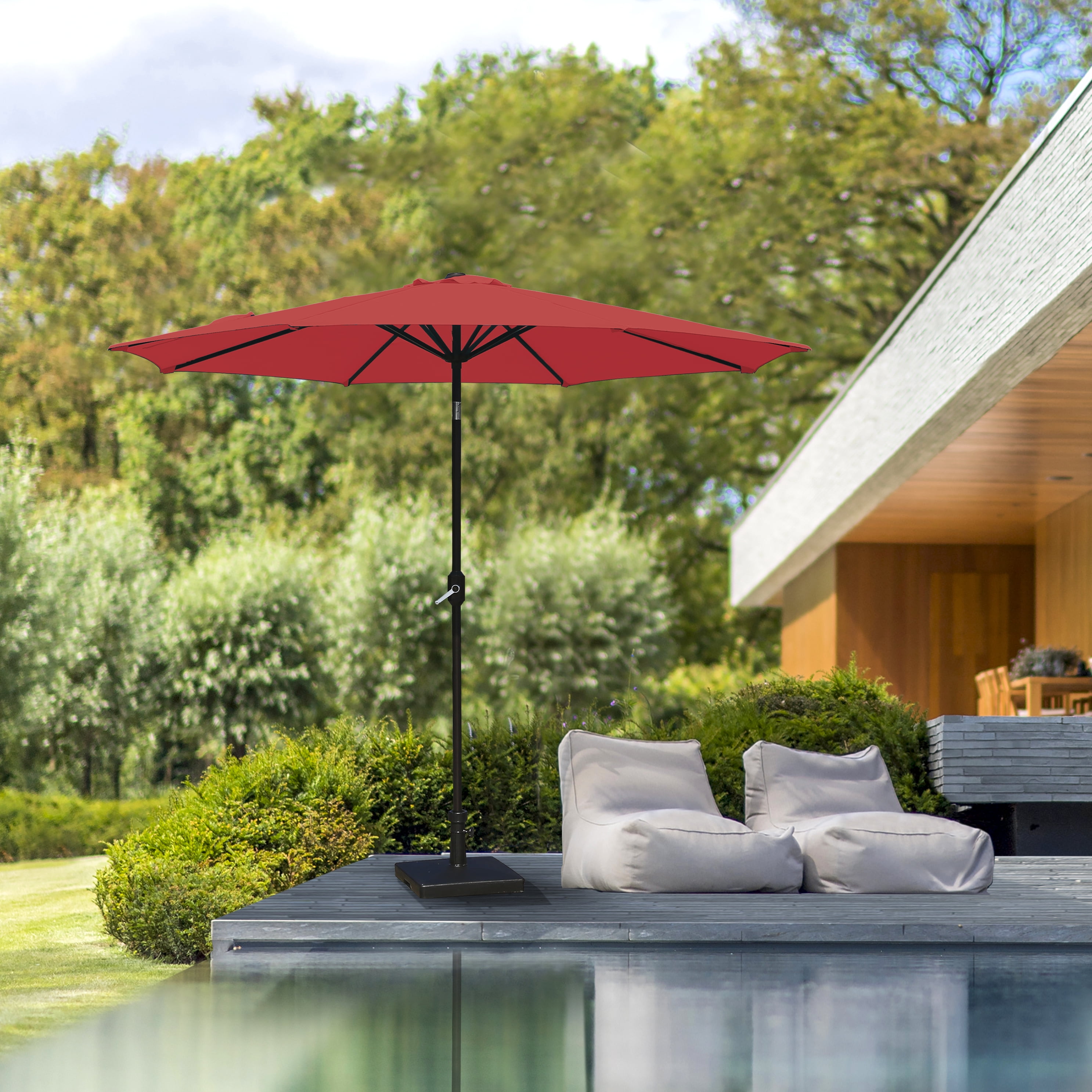 Westin Outdoor 9 Ft Patio Market Umbrella with Tilt & Crank, Red