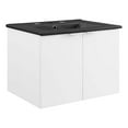 thumbnail image 1 of Modway Maybelle 24 Wall-Mount Bathroom Vanity in White Black, 1 of 9