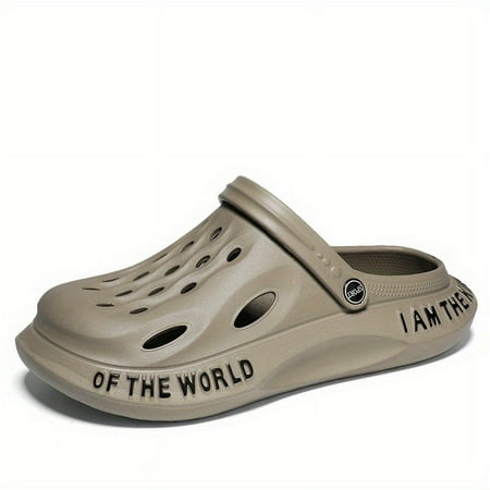 

Men s Alphabet Detail Lightweight Comfy Clogs Out Non-Slip Garden Shoes Summer