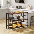 thumbnail image 3 of Tribesigns Kitchen Island with 5 Storage Shelves, Industrial Kitchen Baker's Rack Coffee Bar Station with Large Worktop and 6 Hooks, Rustic Brown & Black, 3 of 6
