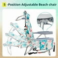 thumbnail image 5 of Ambifirner Folding Beach Chair Adjustable Headrest w/5 Flexible Tilt Angle, Cup Holder Portable Beach Chair for Sand Camping Lawn Concert Travel Festival, 5 of 8