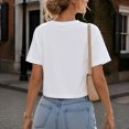 thumbnail image 6 of BODOAO Women's Crop Tee Shirts Crewneck Short Sleeve T-Shirts Pack Summer Casual Solid Slim Fit Active Workout Basic Plain Crop Tops Everyday Streetwear Apparel White M, 6 of 7