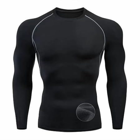 alpinario Men s Fleece Lined Compression Shirt Thermal Long Sleeve Base Layer Top for Winter Running Training Gym Workout Cold Weather High Elastic Sports Tights Moisture Wicking Warm Undershirt