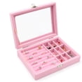 thumbnail image 1 of Caja organizadora , portátil, regalo, contenedor , estuche de viaje de almacenamiento ligero para mujeres, niñas, pendientes, bodas, aniversarios, cumpleaños Rosado Hugo Organizador de joyas, 1 of 10